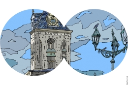 stadsgezicht tekenaar